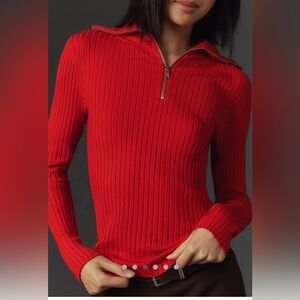 MAEVE Anthropologie red sweater size M